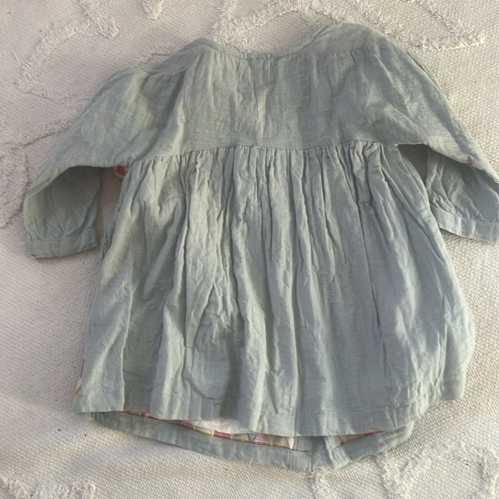 Poppet & FOX poppet and fox embroidered button down dress size 3T